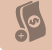 Icon with money floating.